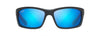 [Blue Hawaii Lenses, Matte Translucent Blue Black With Stripe Frame]