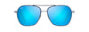 [Blue Hawaii Lenses, Dark Navy With Silver Stripe Frame]