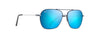 [Blue Hawaii Lenses, Dark Navy With Silver Stripe Frame]