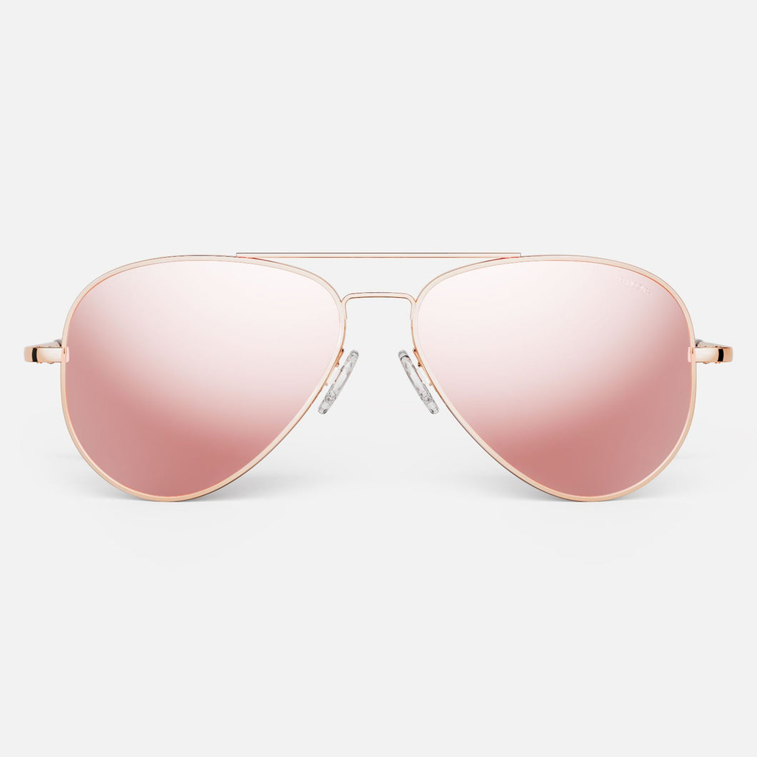 [22k Rose Gold & Rose Gold Polarized Mirror Nylon Lens]