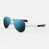 [Matte Chrome & Cobalt Polarized Glass Lens]