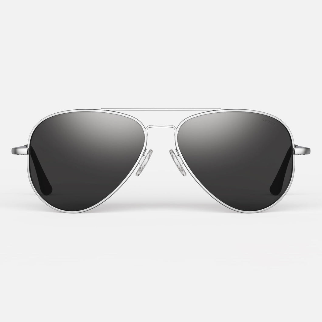 [Matte Chrome & American Gray Polarized Glass Lens]