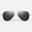 Matte Chrome & American Gray Polarized Glass Lens