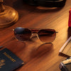 [22k Chocolate Gold & Polarized Nylon Cape Sand Gradient Lens]