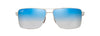 [Dual Mirror Blue To Silver Lenses, Matte Silver With Brown Frame]