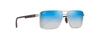 [Dual Mirror Blue To Silver Lenses, Matte Silver With Brown Frame]