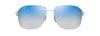 [Dual Mirror Blue To Silver Lenses, Shiny Silver With Dark Blue Frame]