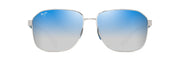 Dual Mirror Blue To Silver Lenses, Shiny Silver With Dark Blue Frame