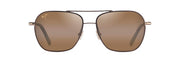 Hcl® Bronze Lenses, Dark Brown With Gold Stripe Frame