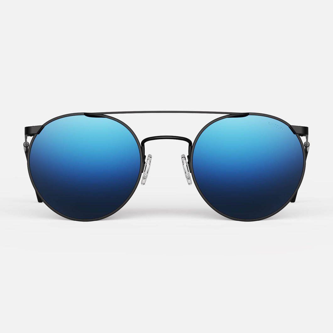 [Matte Black & Atlantic Blue Non-Polarized Mirror Nylon Lens]