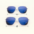 Matte Chrome & Atlantic Blue Polarized Mirror Nylon Lens