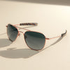 [22k Satin Rose Gold & Slate Polarized Gradient Nylon Lens]