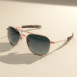 22k Satin Rose Gold & Slate Polarized Gradient Nylon Lens