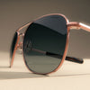 [22k Satin Rose Gold & Slate Polarized Gradient Nylon Lens]