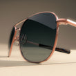 22k Satin Rose Gold & Slate Polarized Gradient Nylon Lens