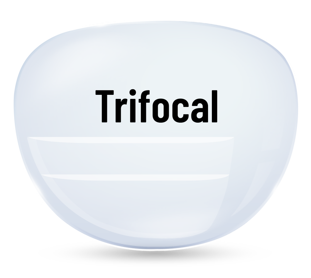 Clear Prescription -Trifocal (Lined)- Polycarbonate-Anti-Reflective Treatments