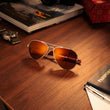 23k White Gold & Semi-Polarized Nylon Gradient Sunset Rose Lens