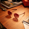 [23k White Gold & Semi-Polarized Nylon Gradient Sunset Rose Lens]