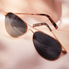 [22k Satin Rose Gold & Slate Polarized Gradient Nylon Lens]