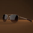 22k Satin Chocolate Gold & Cape Sand Polarized Gradient Nylon Lens