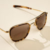 [23k Gold & Dark Caramel Tortoise Inlay & Cape Sand Polarized Gradient Nylon Lens]