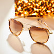 22k Rose Gold & Rose Tortoise Inlay & Rose Gold Polarized Nylon Lens