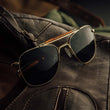 23k Gold & American Tan Polarized Glass Lens