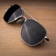 Matte Chrome & American Gray Polarized Glass Lens