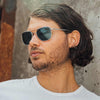 [Matte Chrome & Cobalt Polarized Glass Lens]