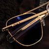 [23k Gold & American Gray Polarized Glass Lens]