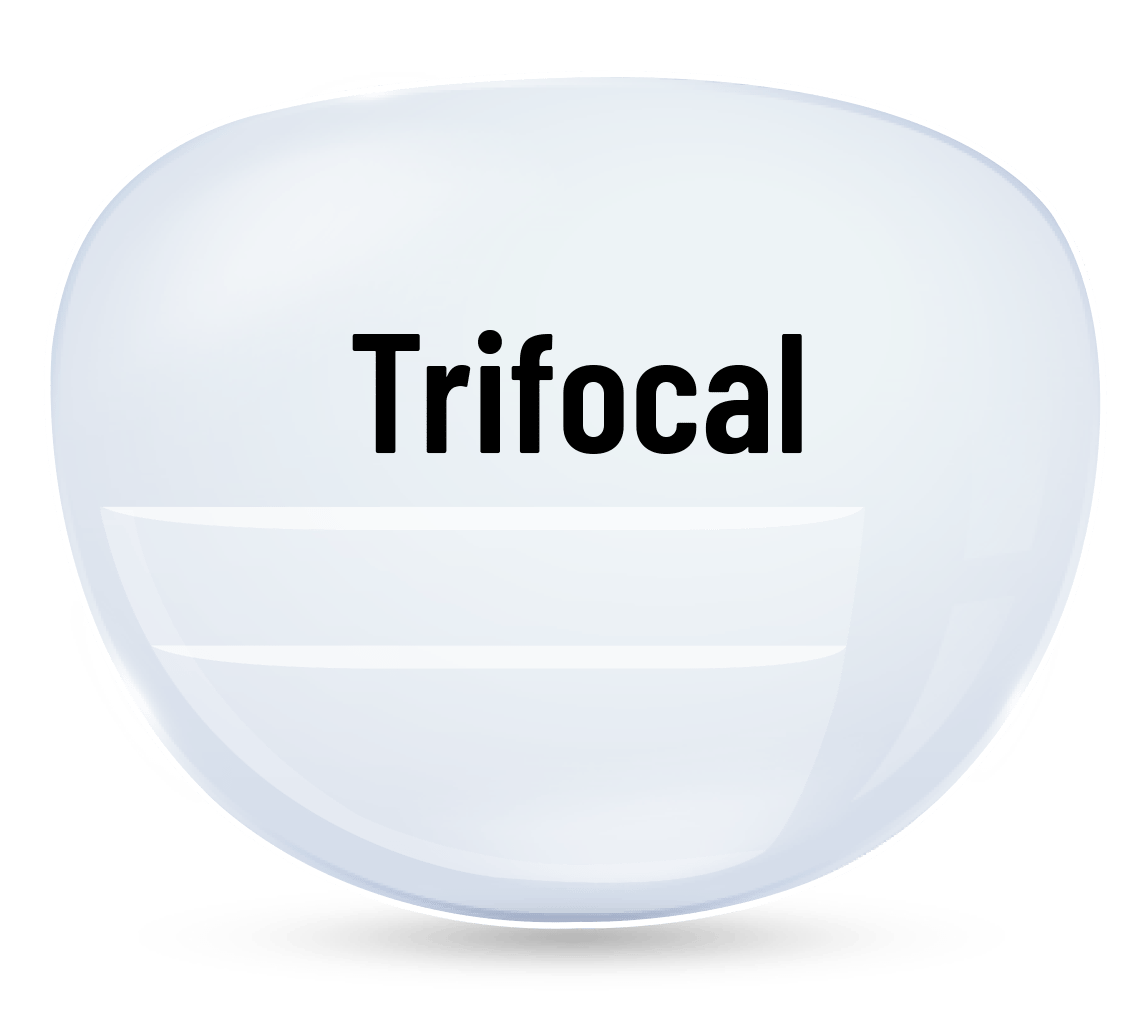 Clear Prescription - Trifocal (Lined) - 1.67 - Anti - Reflective Treatments - Specs Eyewear