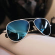 Matte Chrome & Cobalt Polarized Glass Lens