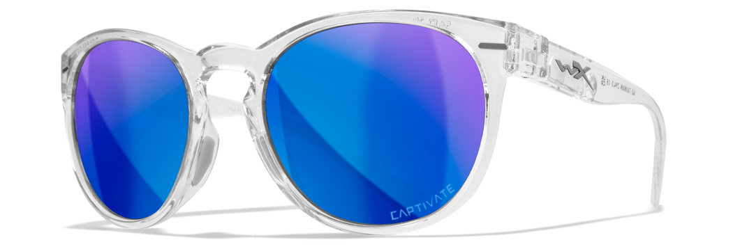 [Gloss Crystal Light Sapphire Blue/CAPTIVATE™ Polarized Blue Mirror]