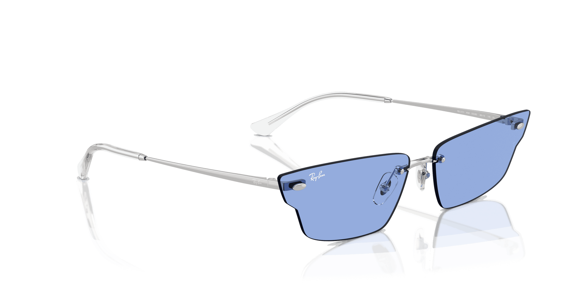 [Blue Lenses, Polished Silver Frame]