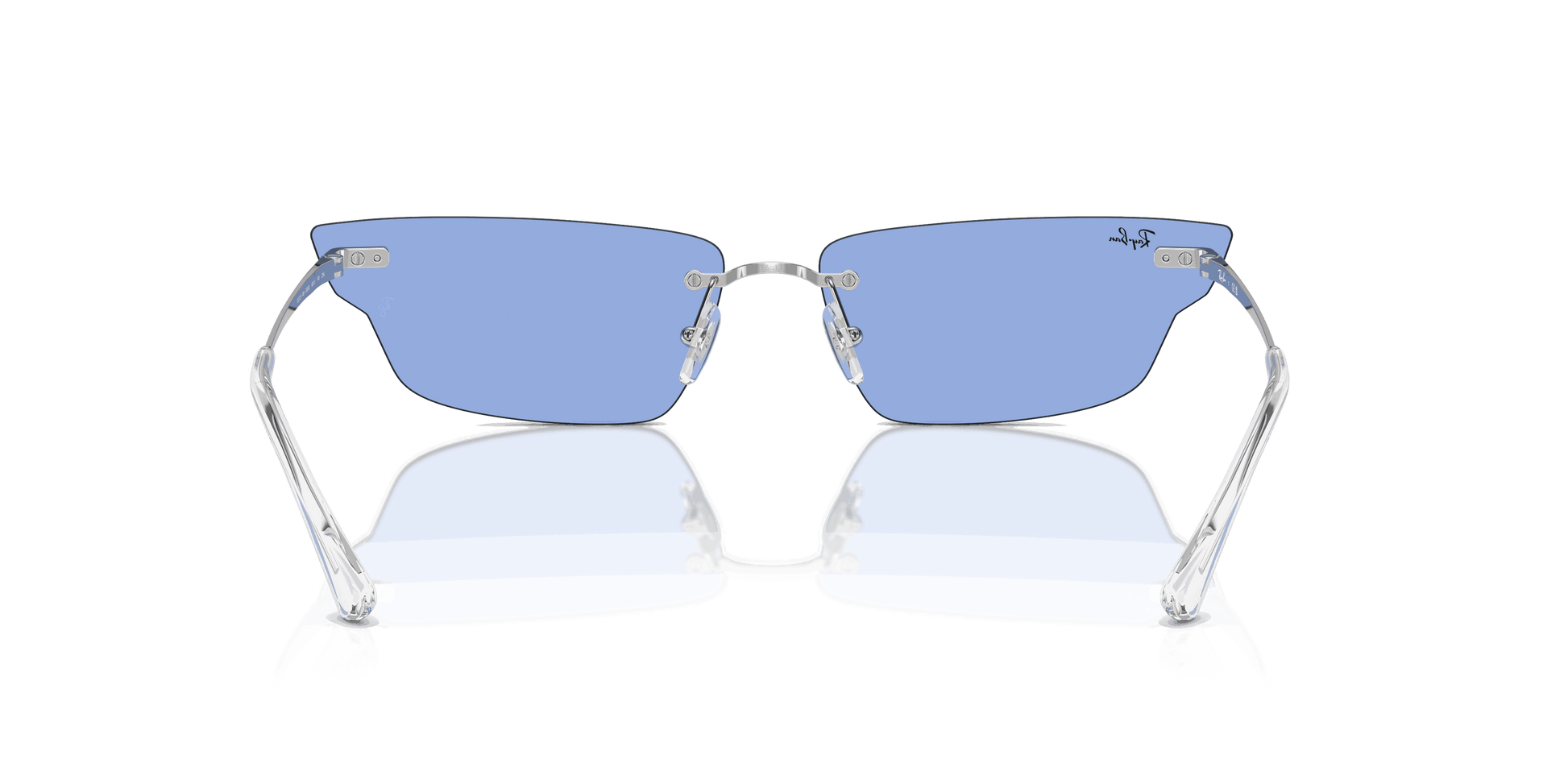 [Blue Lenses, Polished Silver Frame]