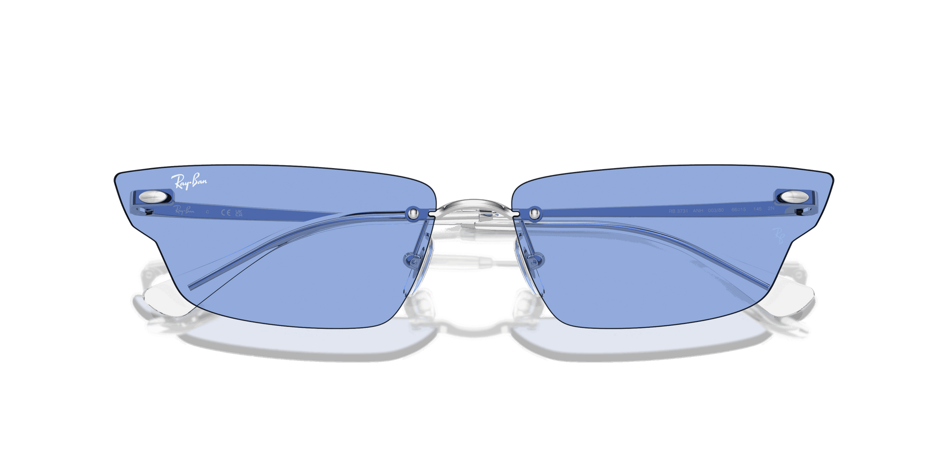 [Blue Lenses, Polished Silver Frame]