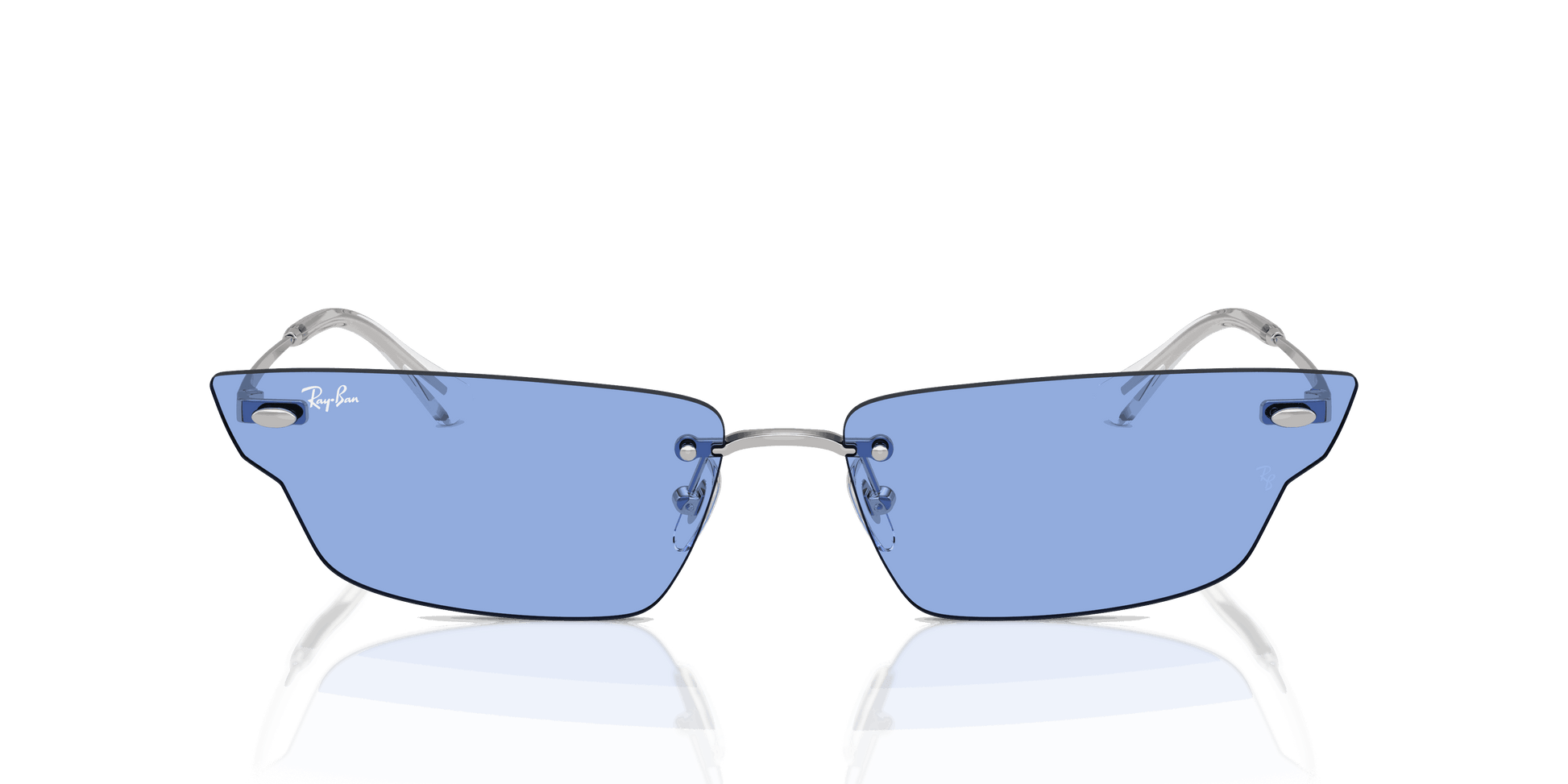 [Blue Lenses, Polished Silver Frame]