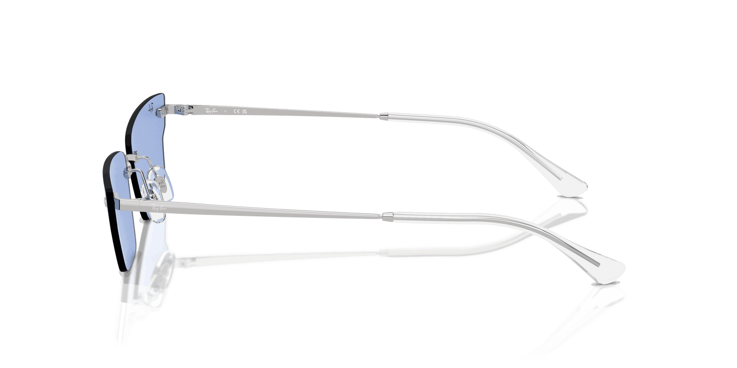 [Blue Lenses, Polished Silver Frame]