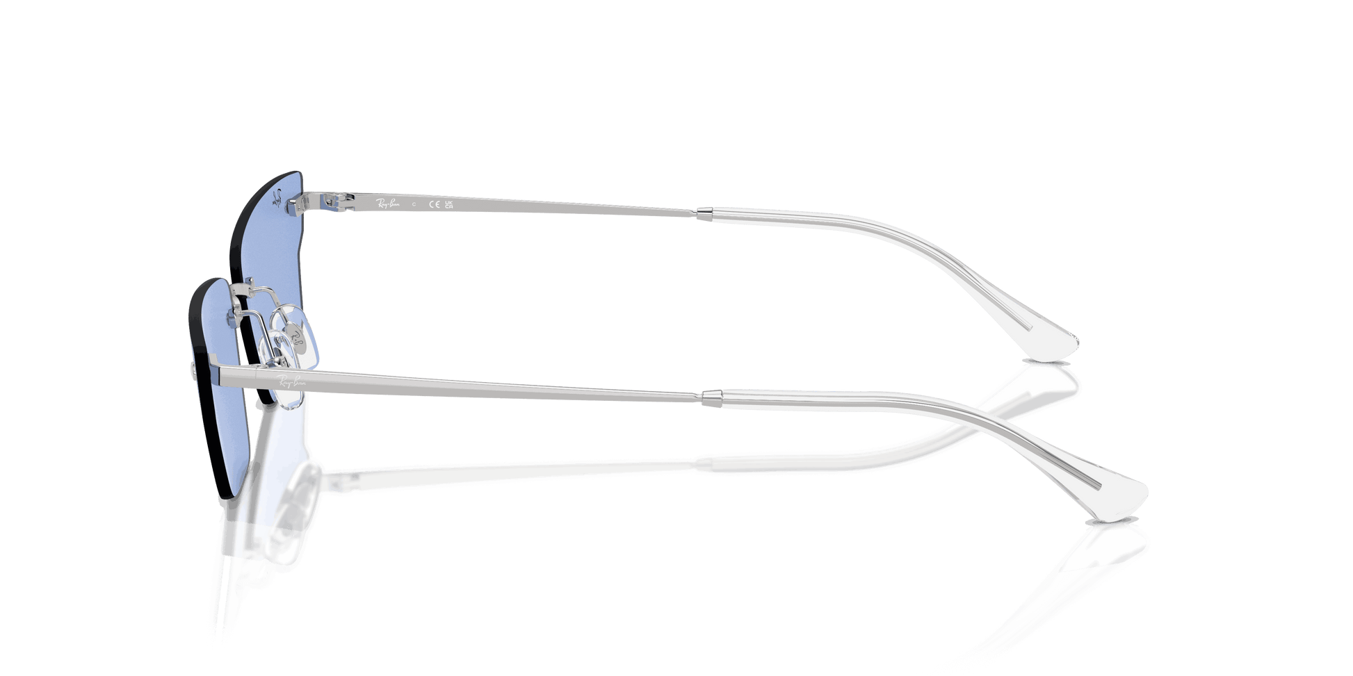 [Blue Lenses, Polished Silver Frame]