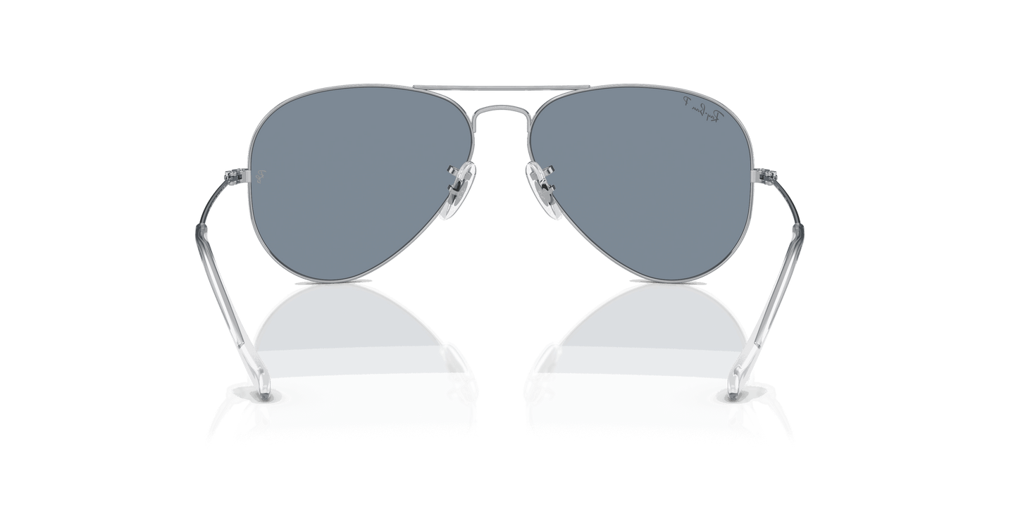 [Blue Lenses, Polished Silver Frame]