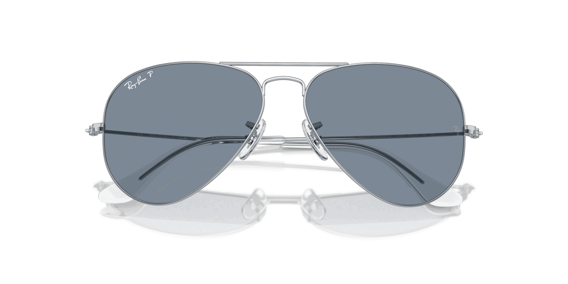 [Blue Lenses, Polished Silver Frame]