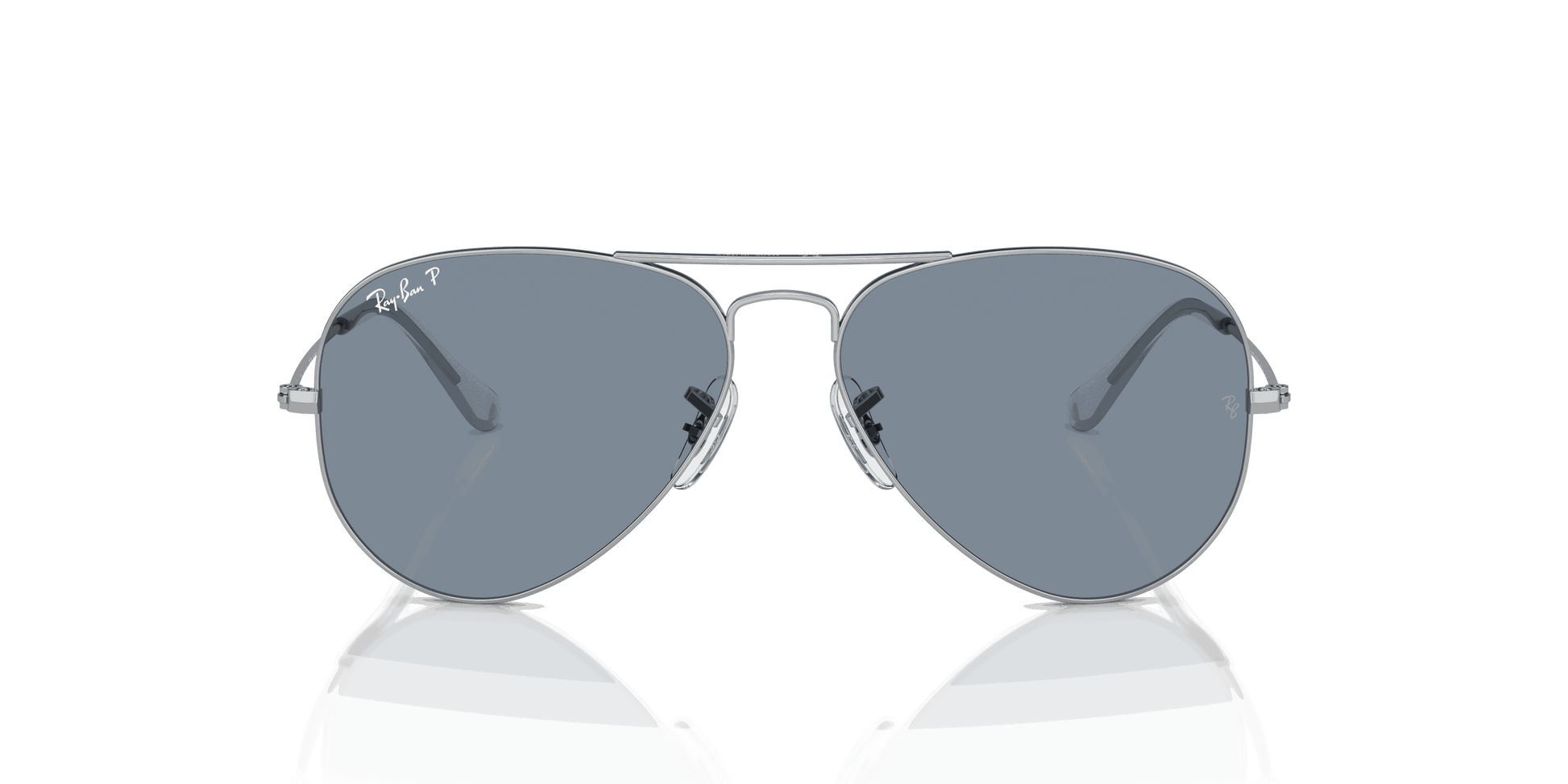 [Blue Lenses, Polished Silver Frame]