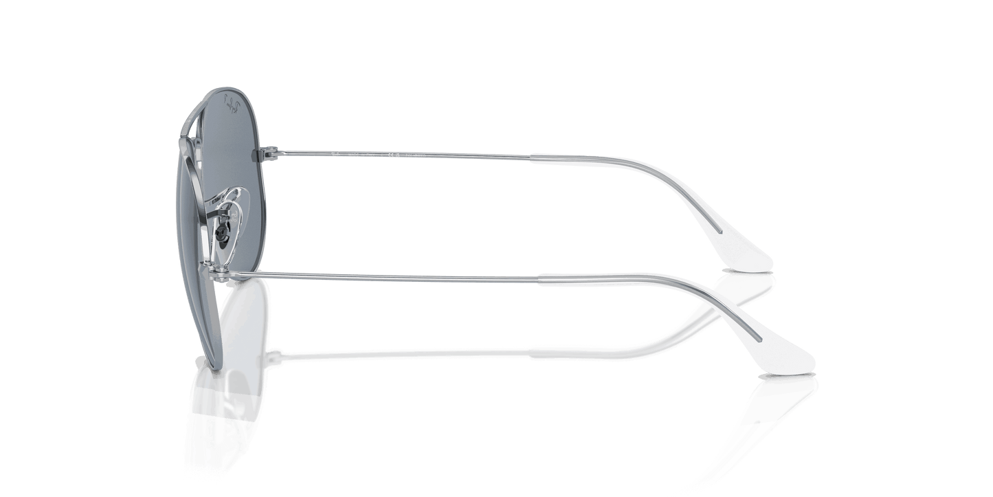 [Blue Lenses, Polished Silver Frame]