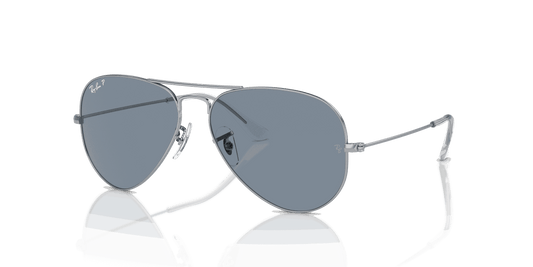 [Blue Lenses, Polished Silver Frame]