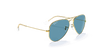 [Blue Lenses, Polished Gold Frame]