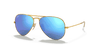 [Blue Flash Lenses, Matte Gold Frame]