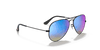 [Blue Flash Lenses, Polished Black Frame]