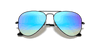 [Blue Flash Lenses, Polished Black Frame]