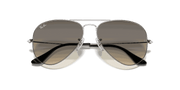 Grey Gradient Lenses, Polished Silver Frame