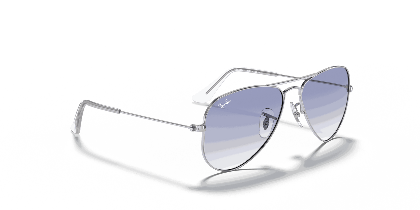 [Clear Gradient Light Blue Lenses, Polished Silver Frame]